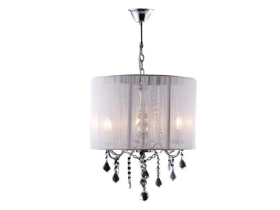 PASCAL MORABITO Hanglamp | Hanglamp Toscani Van Witte Draden - H 100Cm - Passementstrookje Van Kristal