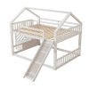 Vente-unique Kinderbed Stapelbed | Stapelbedden 140 X 200 Cm - Mdf Hout - Opbergtrap En Glijbaan - Wit