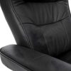 Vente-unique Fauteuil Leer | Edmonton Fauteuil Met Kruk, Zwart, Honingkleurig