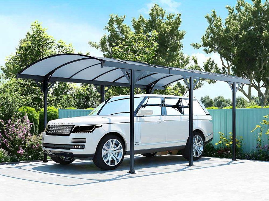 EXPERTLAND Carport | Vrijstaande Carport Van Aluminium Genaro - Grijs - 15,3 M