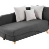 Vente-unique Chaise Longue | Slaapbank Van Antraciete Stof Met Opbergruimte - Hoek Links - Penelope