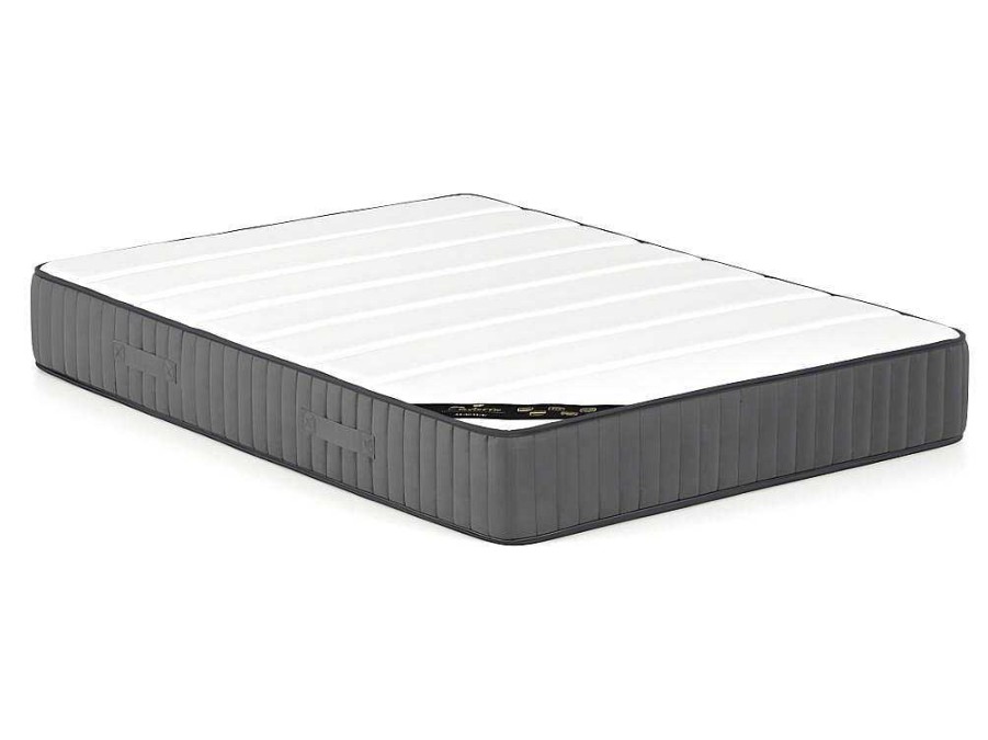 PASCAL MORABITO Fluwelen Bed | Bed Met Opbergruimte 180 X 200 Cm - Ribfluweel - Lichtgrijs + Matras - Timano