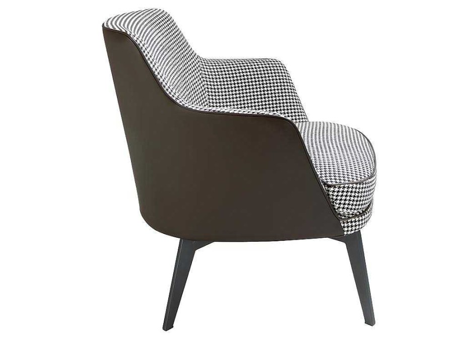 Angel Cerda Fauteuil Kunstleer | Gestoffeerde Armstoel In Houndstooth Stof 5011 Angel Cerda