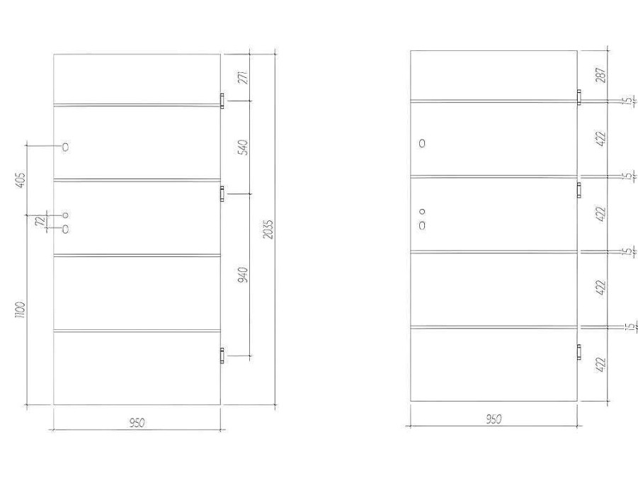 Vente-unique Voordeur | Toegangsdeur Van Massief Staal En Roestvrij Staal H207 X B100 Cm Wit - Links Duwend - Naxara