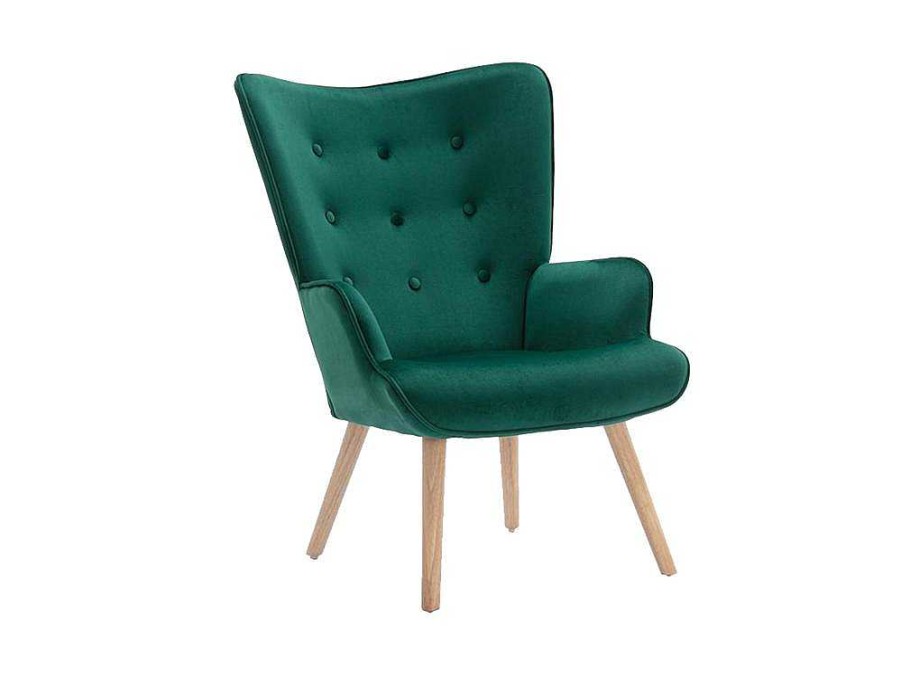 Vente-unique Fauteuil Stof Fluweel / Suedine | Fauteuil Van Fluweel Vately - Groen