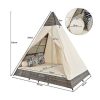 ModernLuxe Ligstoel | Tuinbed - Rotan Tent Voor 2 Personen - Met Gordijn En Kussens - Grijs