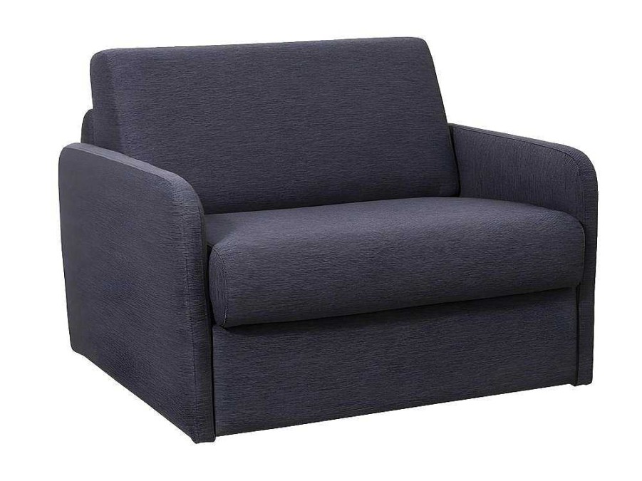 Vente-unique Uitklapbare Fauteuil | Slaapfauteuil Met Matras Van Stof Nadoa - Slaapafmeting 70 Cm - Antraciet