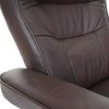 Vente-unique Fauteuil Leer | Edmonton Fauteuil Met Kruk, Bruin, Naturel Bruin