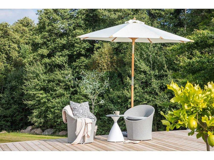 Vente-unique Parasol | Cerox Parasol Met Kantelfunctie Wit.