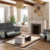 Vente-unique Set Zitbank + Fauteuil | Relax Driezitsbank + Fauteuil Van Microvezel Talca - Antraciet En Licht Grijs