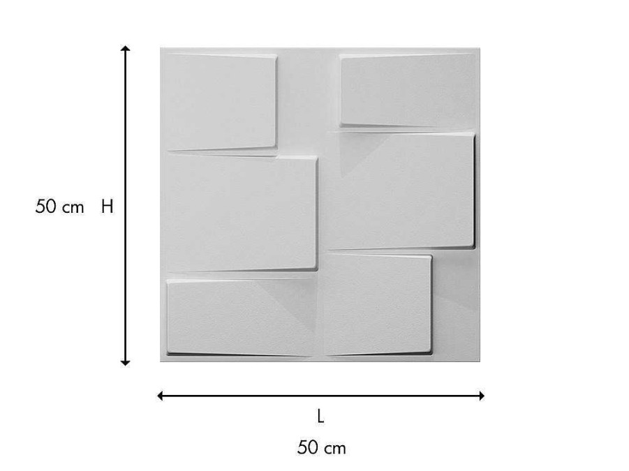 Vente-unique Wandpaneel | Wandpaneel 3D Brick Om Te Verven - Set Van 12 Stuks, 3M