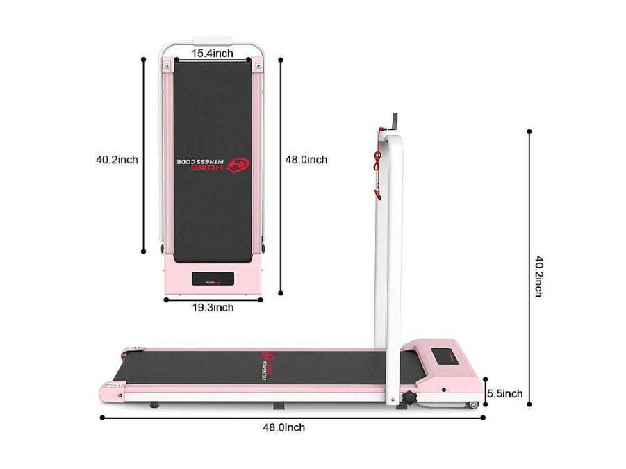 Vente-unique Fitness | 2 In 1 Elektrische Vouwpartij Met Lcd -Scherm Versterkt Frame Voor Thuiskantoor