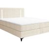 Ysmée Boxspringbed | Set Boxspring Met Hoofdbord Met Ledverlichting + Bedbodem + Matras + Dekmatras - 160 X 200 Cm - Stof - Beige - Ono Van Ysmee