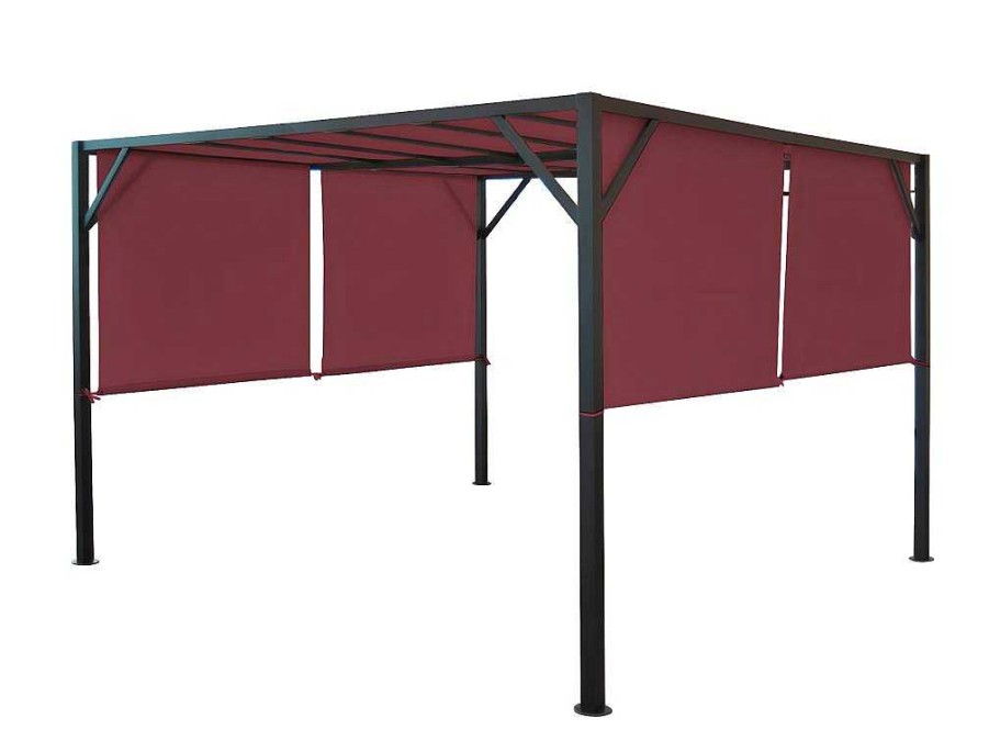 Vente-unique Prieel, Pergola, Gazebo En Kiosk | Vervangen Overkapping Voor Pergola Beja, Bordeaux-Rood