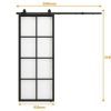 Vente-unique Schuifdeur | Hangende Schuifdeur H205 X L83 Cm Van Aluminium En Transparant Gehard Glas Wilden