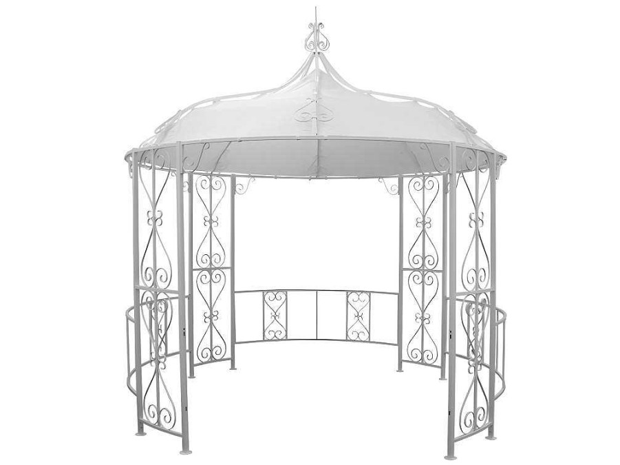 EXPERTLAND Prieel, Pergola, Gazebo En Kiosk | Smeedijzeren Tuinkiosk Van Metaal Tilcara - D300 X H290 Cm - Wit