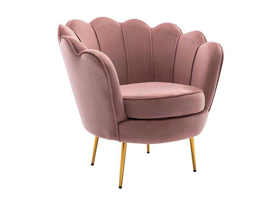 PASCAL MORABITO Fauteuil Stof Fluweel / Suedine | Fauteuil Van Fluweel Dandelion - Roze - Van Pascal Morabito