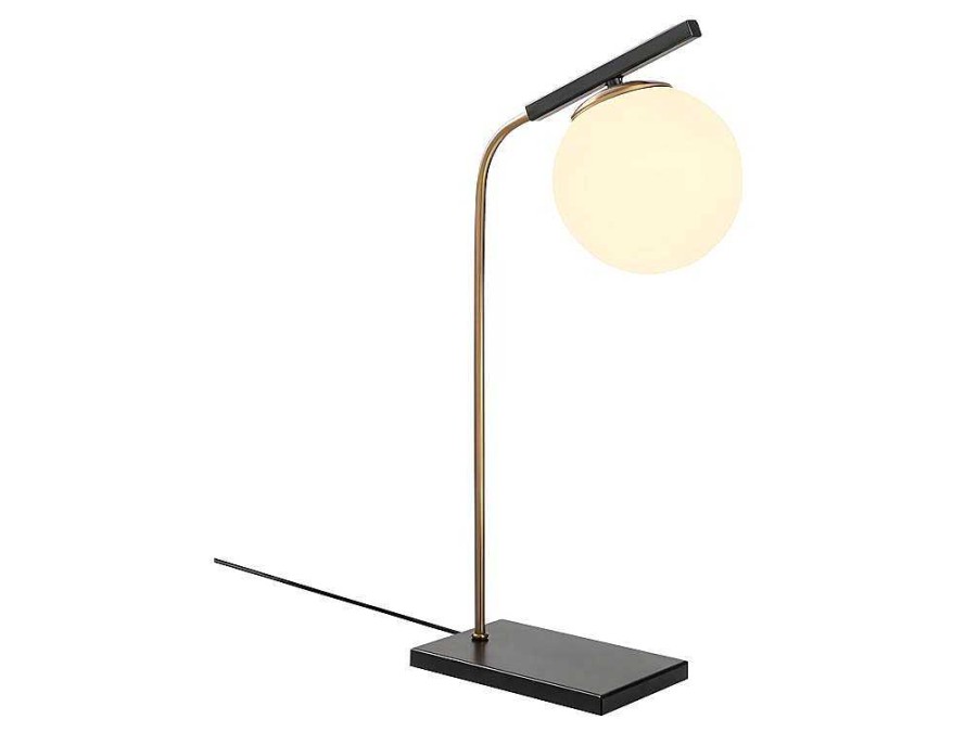 OZAIA Lamp | Tafellamp In Art-Decostijl Van Metaal Met Glazen Bol Yildiz - L25 X H55 Cm - Zwart