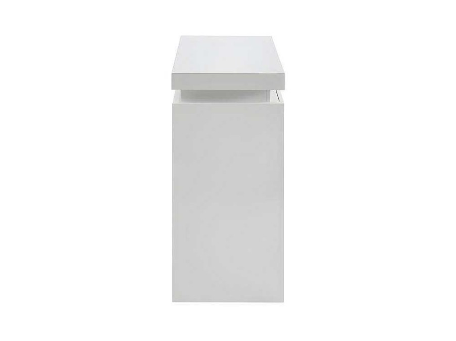 Vente-unique Sidetable | Sidetable Emerson - Met Led-Verlichting - 2 Lades - Wit Gelakt Mdf