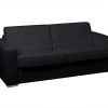 LINEA SOFA Slaapbank Met Matras | Driezits Slaapbank 100% Buffelleer Delectea Ii - Zwart