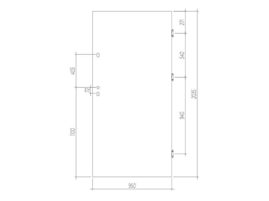 Vente-unique Voordeur | Voordeur Van Vol Staal H207 X L100 Cm Eikeneffect - Duwt Links Open - Agueda