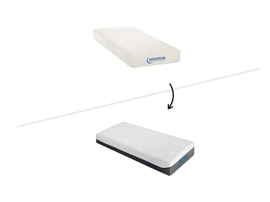 DREAMEA Elektrisch Relaxatiebed | Elektrisch Bed Bedbodem En Matras Contactplaatjes Vormgeheugen Hesiode Iii Van Dreamea - Okin Motoren - Eikenhout - 2 X 80 X 200 Cm