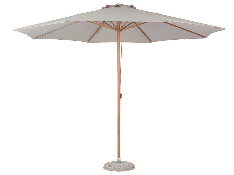 Vente-unique Parasol | Frank Zonnescherm Parasol Met Dissel O3.5M Teak Decor, Beige.