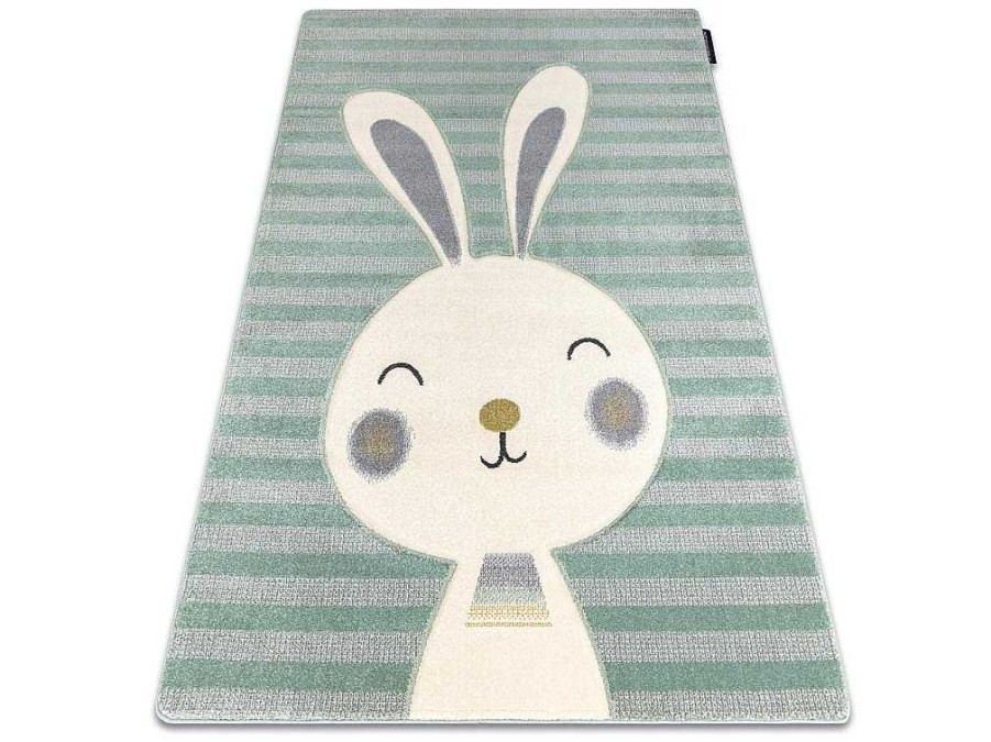 RugsX Kindervloerkleed | Tapijt Petit Rabbit Konijn , Konijntje Groen 140X190 Cm