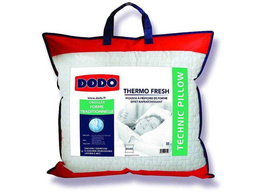 DODO Hoofdkussen | Hoofdkussen Dodo Fresh - Schuim Met Vormgeheugen - Verfrissend Effect - 60*60 Cm