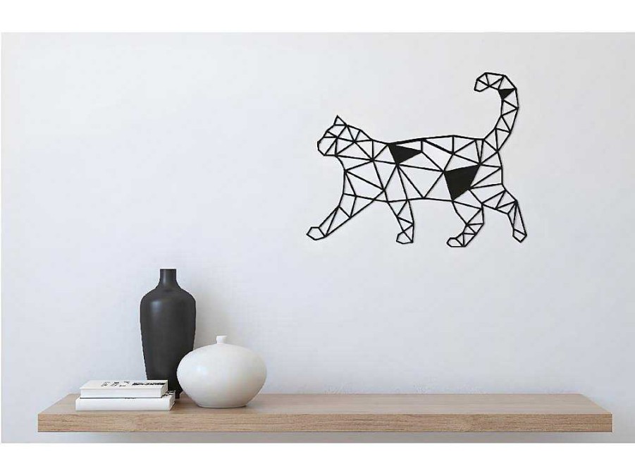 EPIKASA Decoratieve Wandplaat | Metalen Decoratie Katten 2, Zwart, 46X1,5X37 Cm, Epikasa