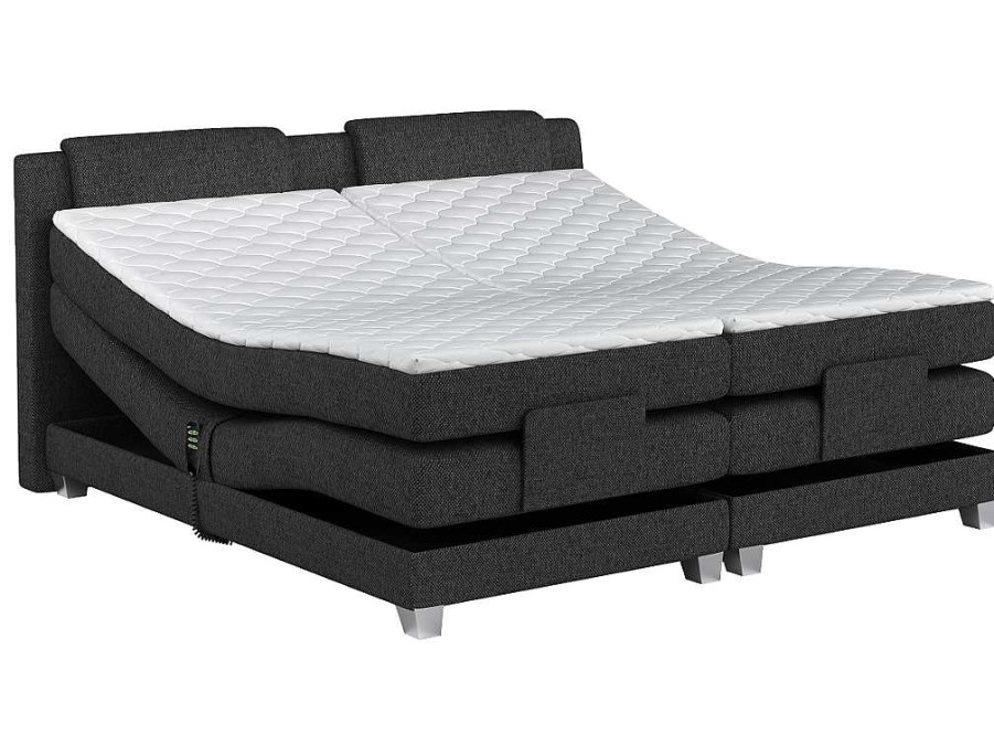 Palacio Elektrisch Relaxatiebed | Tweepersoons Boxspring Met Elektrische Bedbodem + Matras En Dekmatras Castel Van Palacio - 2X80X200 Cm - Antraciet