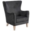 Vente-unique Fauteuil Met Holle Rugleuning | Campo Fauteuil Donkergrijs.