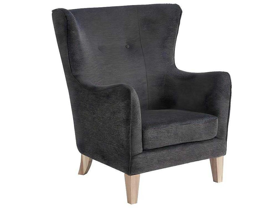 Vente-unique Fauteuil Met Holle Rugleuning | Campo Fauteuil Donkergrijs.