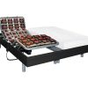 DREAMEA Elektrisch Relaxatiebed | Elektrisch Bed Bedbodem En Matras Latex-Instap Cassiopee Iii Van Dreamea - Zwart - Motoren Okin - 2X70X190 Cm