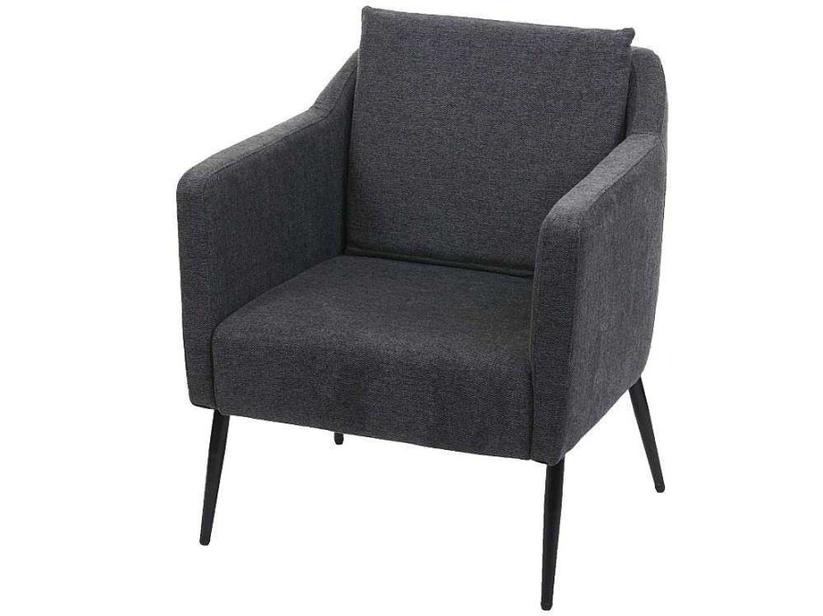 Vente-unique Fauteuil Met Holle Rugleuning | Relaxfauteuil Mcw-H93A, Stof/Textiel Donkergrijs