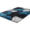 OZAIA Klein Tapijt | Shaggy Tapijt Pietra Turquoise En Grijs - Polyester - 120 X 170 Cm