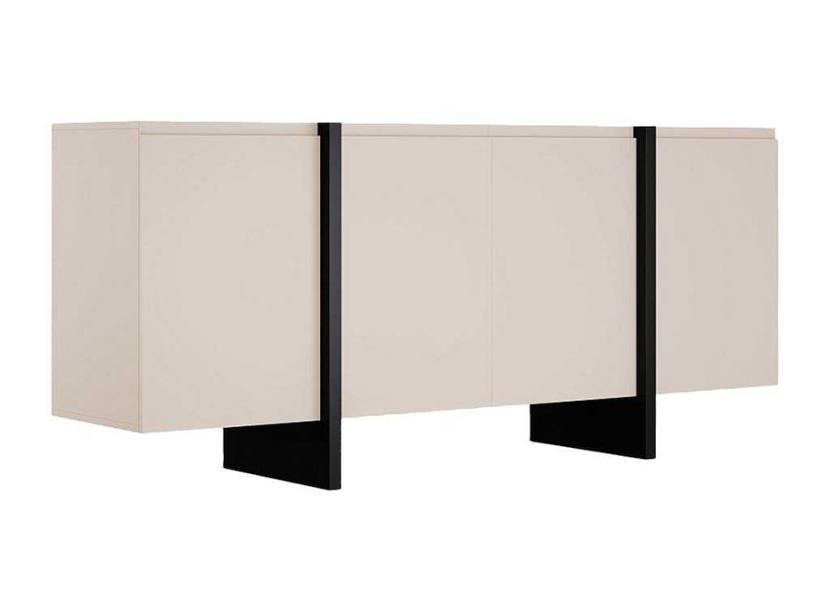 Vente-unique Buffetkast | Buffetkast Met 4 Deuren Van Mdf - Beige En Zwart - Luvonia