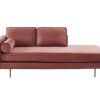 Vente-unique Chaise Longue | Chaise Longue Van Stof Kahel- Hoek Rechts - Oud Roze