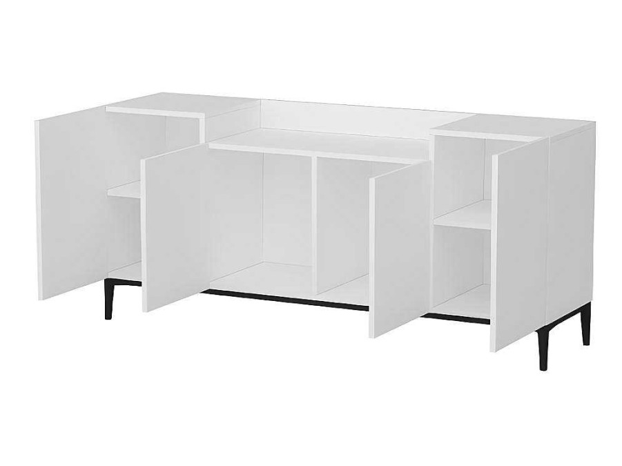 EPIKASA Buffetkast | Annalisa Multifunctioneel Kabinet, Wit, Zwart, 160X42X75 Cm, Epikasa