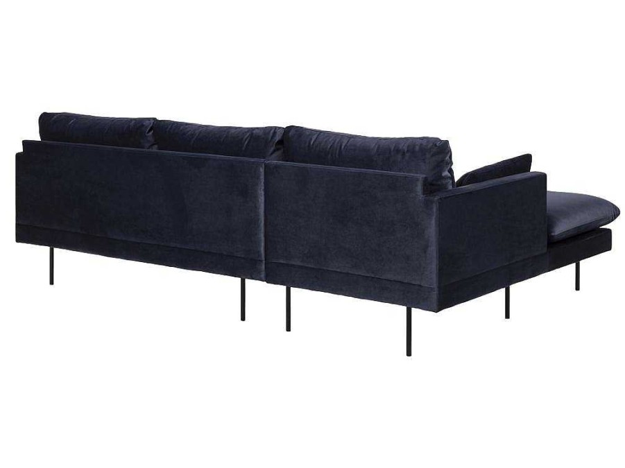 Vente-unique Modulair | Sunny Bank 2 Personen Met Chaise Longue, Naar Links Gericht Donkerblauw.