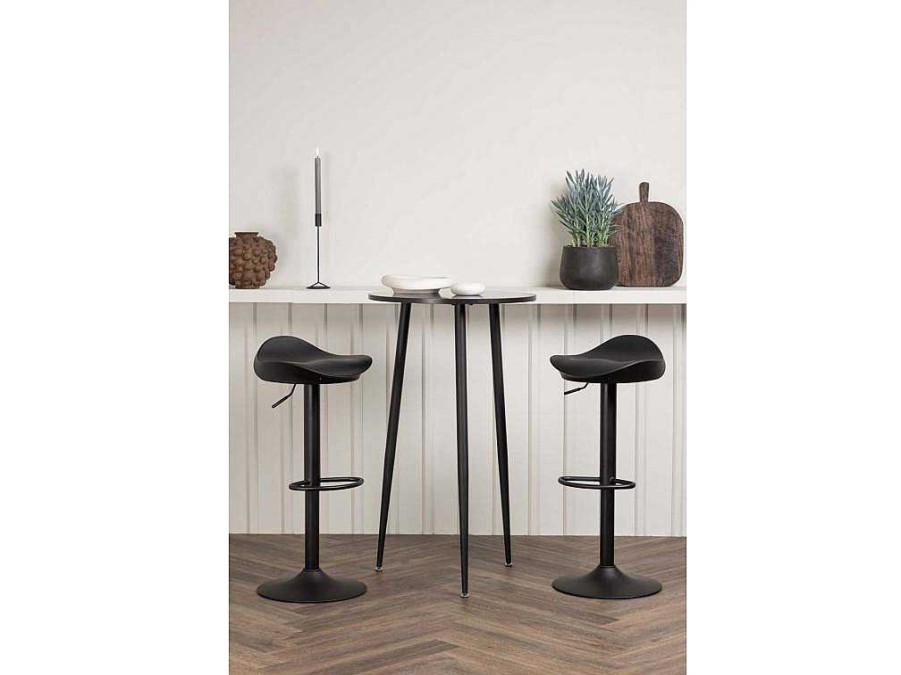 Vente-unique Barmeubel | Plaza Barmeubelset Bartafel Zwart En 2 Adesto Barstoelen Zwart.