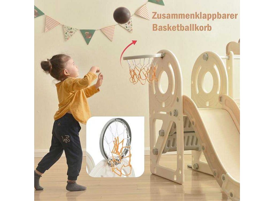 ModernLuxe Spel Voor Buiten | 3 In 1 Glijbaan - Met Trap, Basketbalring - Autovorm - Roze