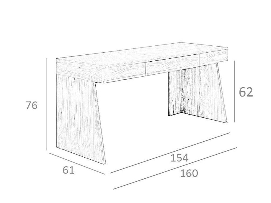 Angel Cerda Bureaumeubel | Bureau In Walnoothout 3217 Angel Cerda