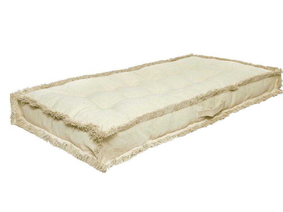 OZAIA Tuindecoratie | Katoenen Paletkussen Met Franjes - L. 120 X B. 60 Cm - Beige - Honduras