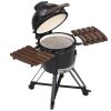 Vente-unique Buitenkeuken | Kamado-Houtskoolbarbecue Van Keramiek En Bamboe 45 X 63 X 105 Cm - Izaki