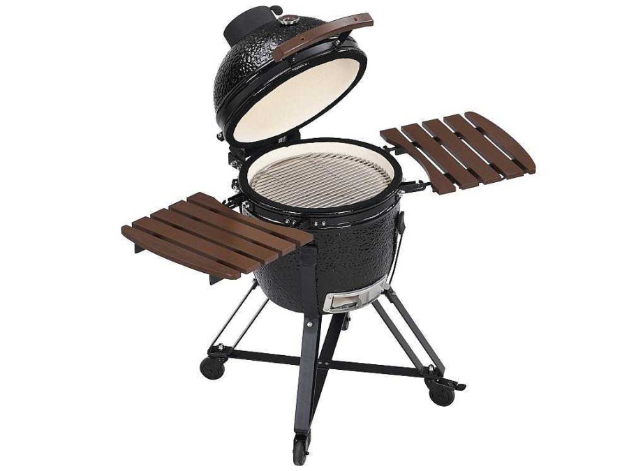 Vente-unique Buitenkeuken | Kamado-Houtskoolbarbecue Van Keramiek En Bamboe 45 X 63 X 105 Cm - Izaki