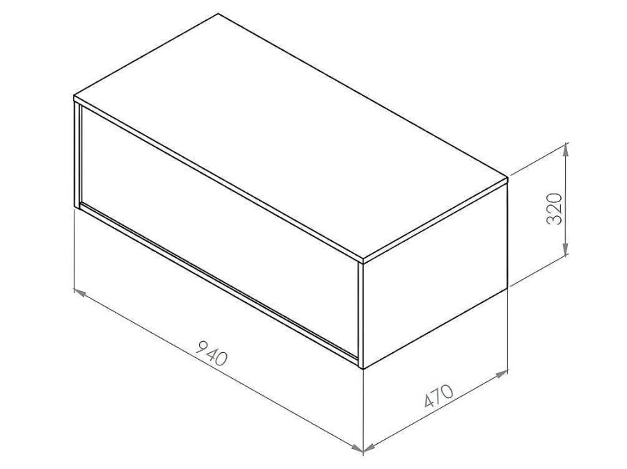 Vente-unique Badkamermeubel Met Enkele Wastafel | Antracietgrijs Hangend Badkamermeubel Met Enkele Wastafel - 94 Cm - Teana Ii