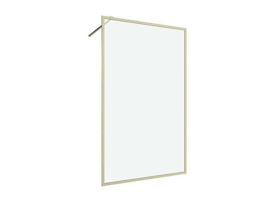 Shower & Design Douchewand | Douchewand Voor Inloopdouche 120 X 200 Cm Goudkleurig Gehard Glas Amberi