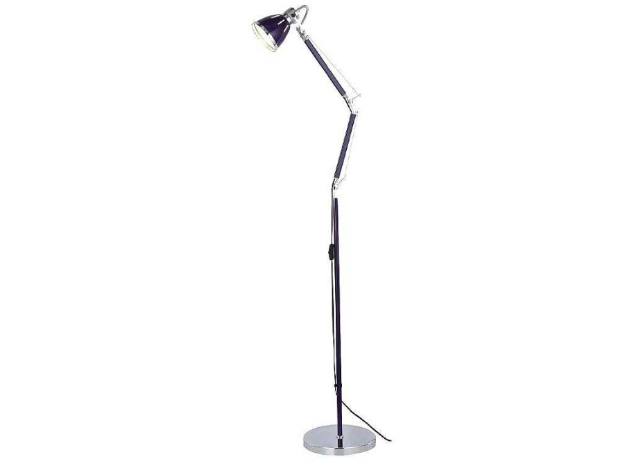 EPIKASA Staande Lamp | Jerona Vloerlamp, Violet, Chroom, 27,5X27,5X180 Cm, Epikasa