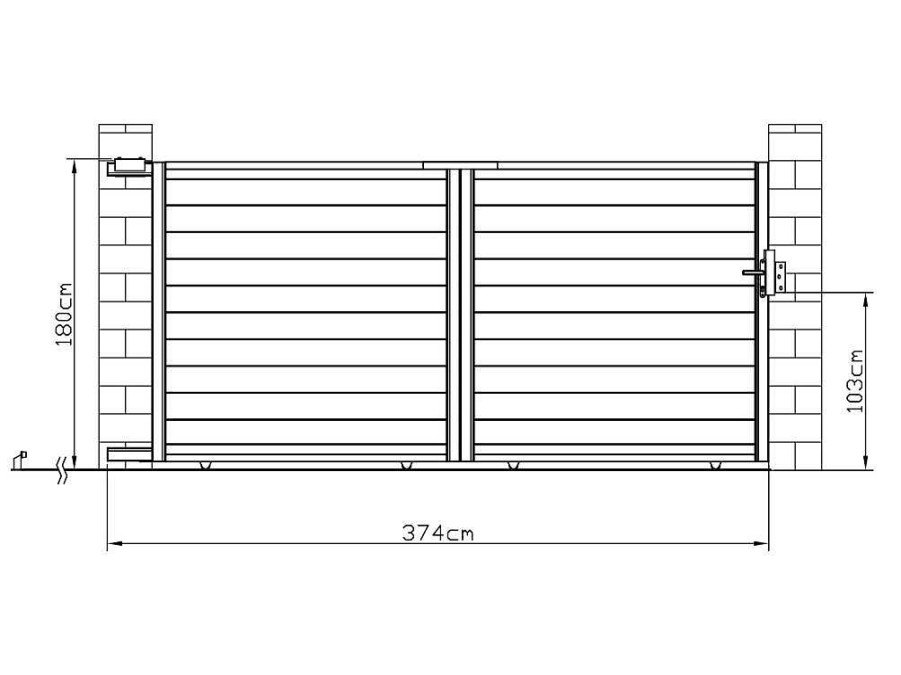 EXPERTLAND Hekjes & Poorten | Schuifpoort Van Antraciet Opengewerkt Aluminium - L374 X 180 Cm - Nazario